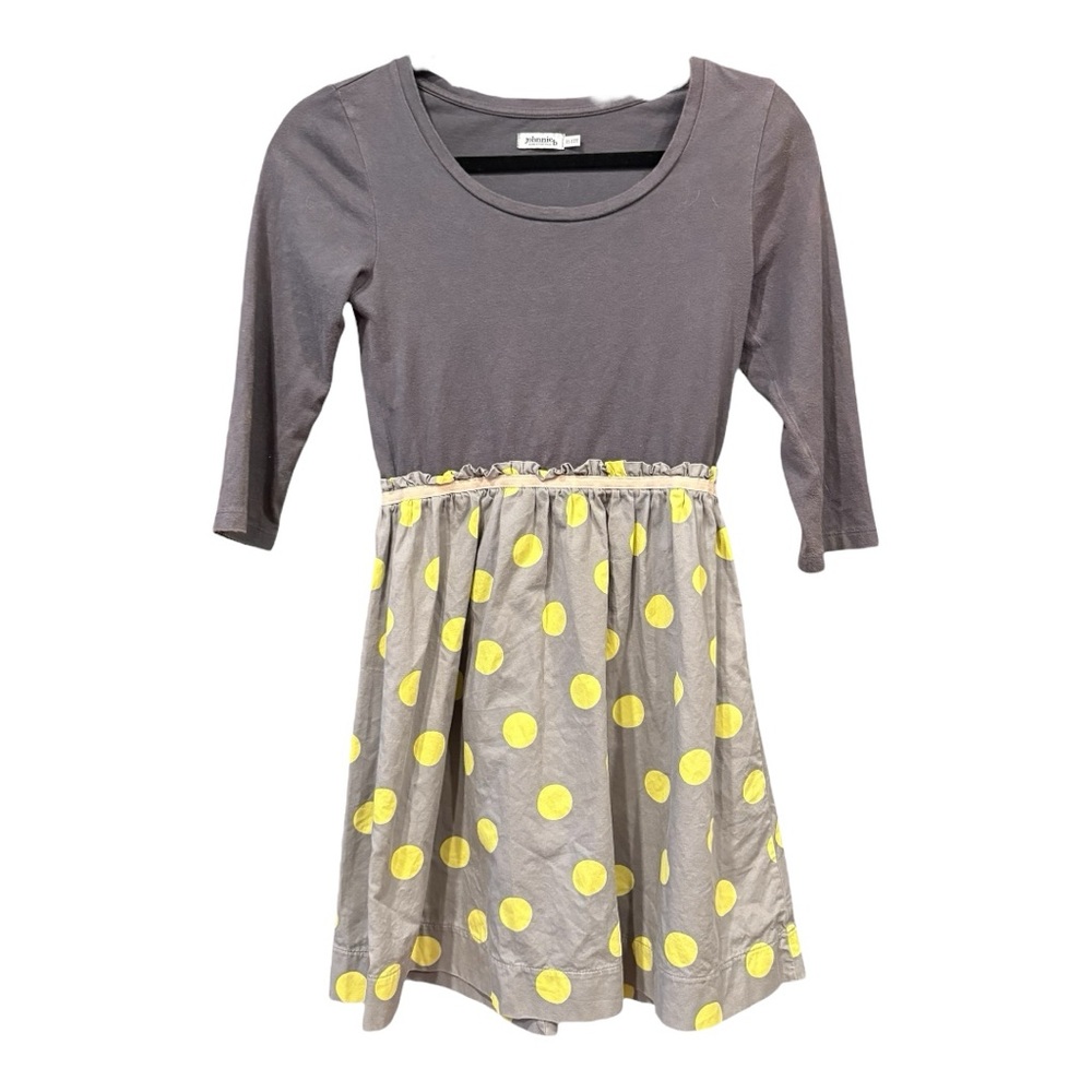 Johnnie B Girls dress paper bag waist. Solid top polka dot bottom. Size 10-12 I4